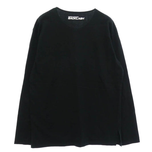 ISAMUKATAYAMA BACKLASH イサムカタヤマバックラッシュ A104-01 バックロゴ プリント コットン Tシャツ 長袖 カットソー ブラック系 L【中古】