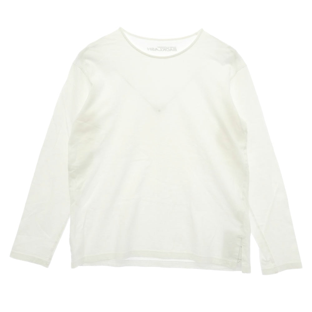ISAMUKATAYAMA BACKLASH イサムカタヤマバックラッシュ A104-01 バックロゴ プリント コットン Tシャツ 長袖 カットソー ホワイト ホワイト系 L【中古】
