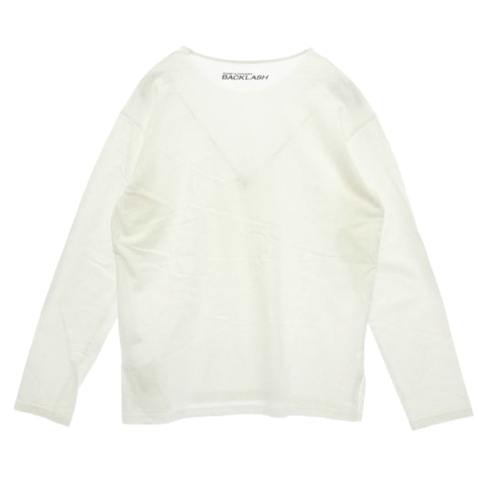 ISAMUKATAYAMA BACKLASH イサムカタヤマバックラッシュ A104-01 バックロゴ プリント コットン Tシャツ 長袖 カットソー ホワイト ホワイト系 L【中古】