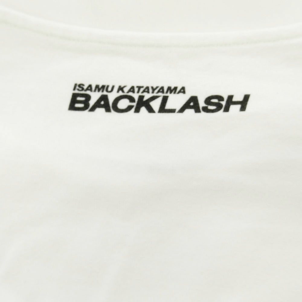 ISAMUKATAYAMA BACKLASH イサムカタヤマバックラッシュ A104-01 バックロゴ プリント コットン Tシャツ 長袖 カットソー ホワイト ホワイト系 L【中古】