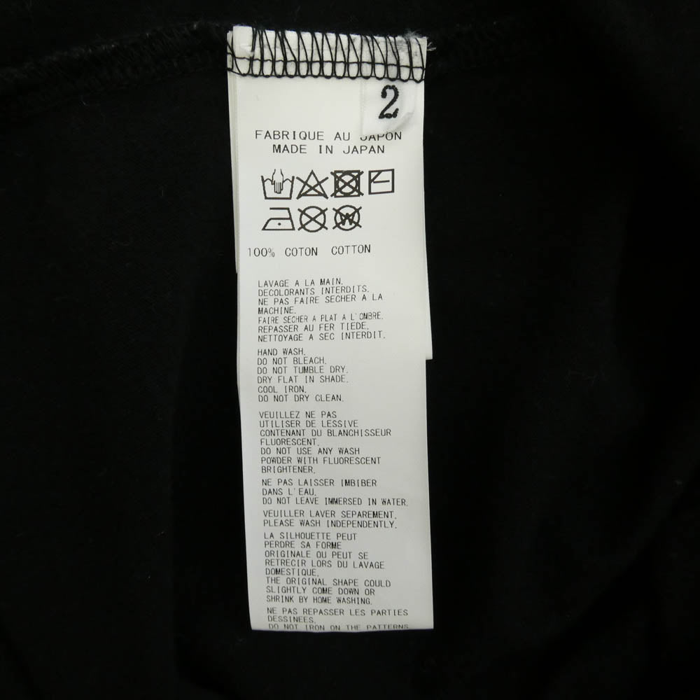 Yohji Yamamoto ヨウジヤマモト ISAMUKATAYAMA BACKLASH イサムカタヤマバックラッシュ HR-T86-993 × ISAMU KATAYAMA BACKLASH イサムカタヤマバックラッシュ フロント シグネチャー ロゴ プリント コットン Tシャツ 半袖 カットソー ブラック系 2【中古】