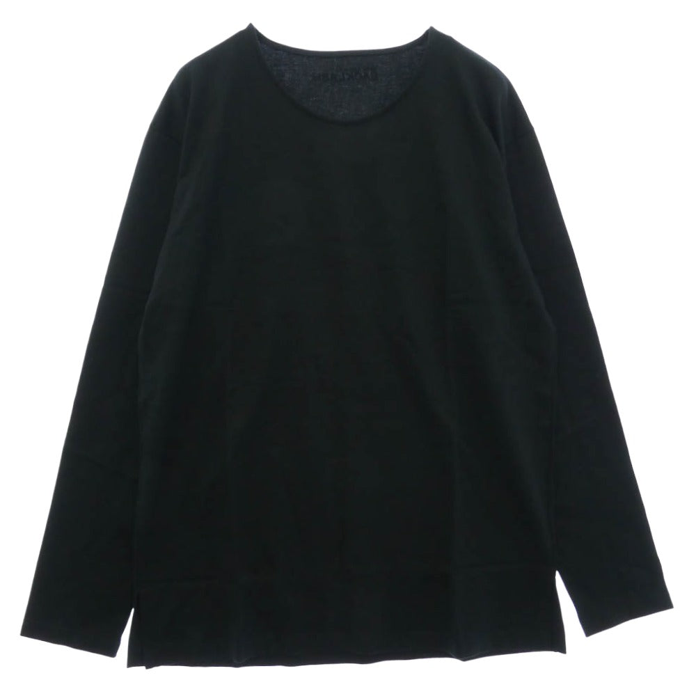 ISAMUKATAYAMA BACKLASH イサムカタヤマバックラッシュ A104-01 バックロゴ プリント コットン Tシャツ 長袖 カットソー ブラック系 XL【新古品】【未使用】【中古】