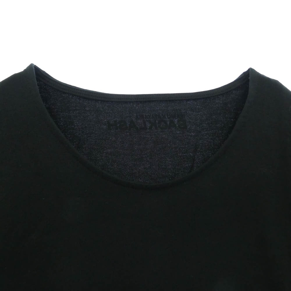 ISAMUKATAYAMA BACKLASH イサムカタヤマバックラッシュ A104-01 バックロゴ プリント コットン Tシャツ 長袖 カットソー ブラック系 XL【新古品】【未使用】【中古】