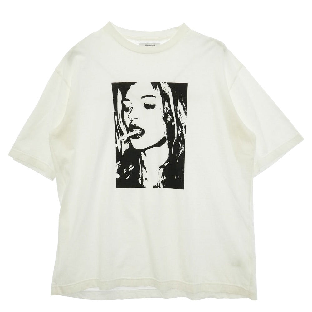 MINEDENIM マインデニム 2504-4002-00-XL2 Monochrome Two tone Face C 半袖 Tシャツ カットソー ホワイト系 XL【中古】