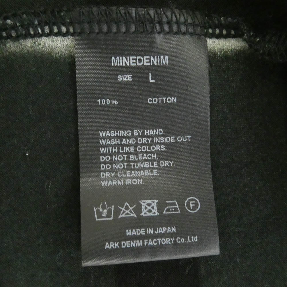 MINEDENIM マインデニム 25SS 2503-4001-98-L2 Seepage Border Crewneck 掠れ ボーダー 半袖 Tシャツ ブラック系 グレー系 L【中古】
