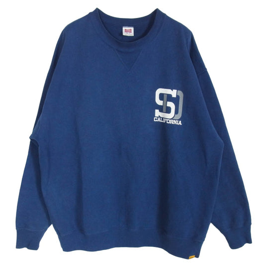 STANDARD CALIFORNIA スタンダードカリフォルニア SD US Cotton Logo Sweat SDUS コットン ロゴ スウェット ネイビー系 XL【中古】