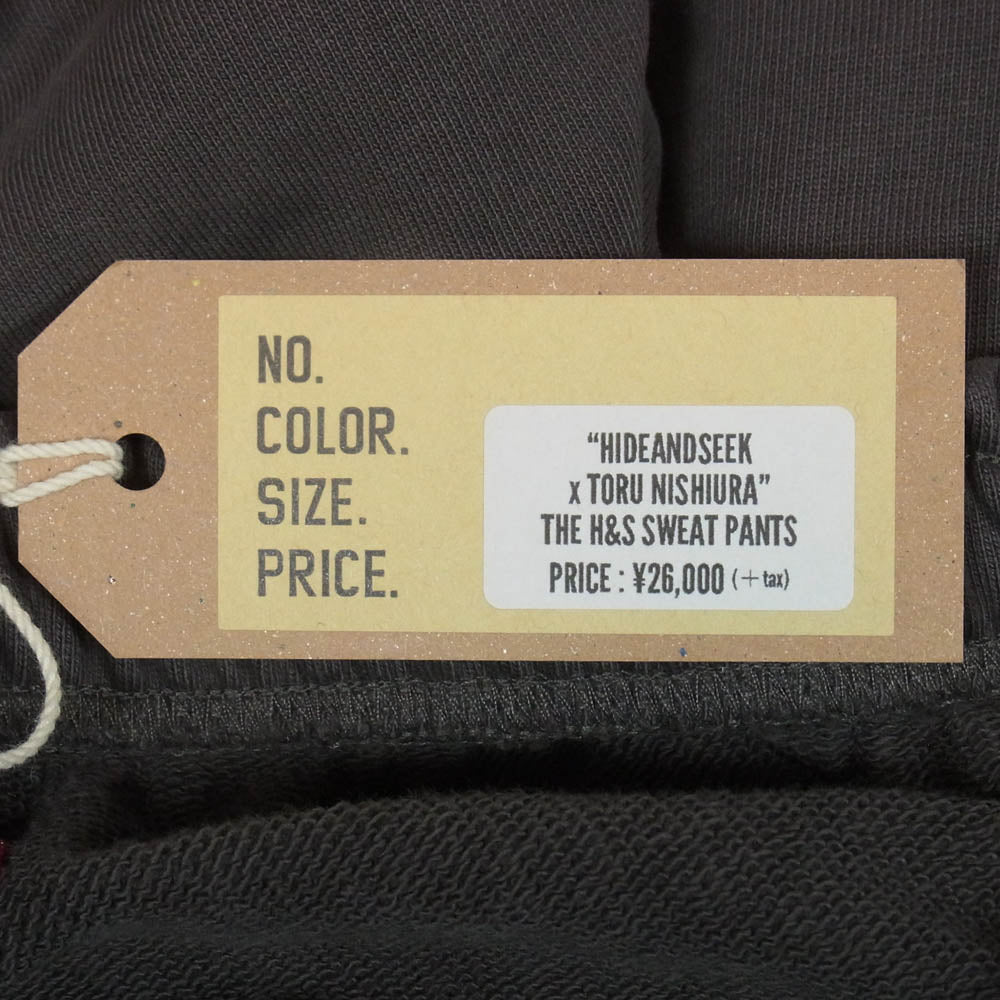 HideandSeek ハイドアンドシーク H30th-010326 × Toru Nishiura The H&S Sweat Pants スウェット パンツ チャコール系 L【中古】