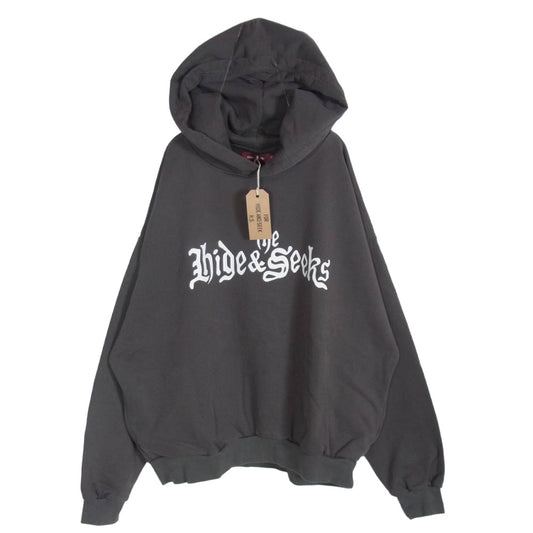 HideandSeek ハイドアンドシーク H30th-010226 × Toru Nishiura The H&S Hooded Sweat Shirt プルオーバー パーカー チャコール系 XL【中古】