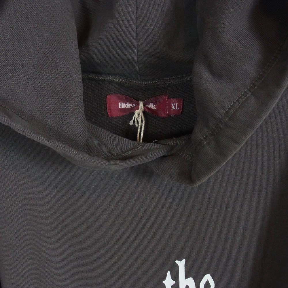 HideandSeek ハイドアンドシーク H30th-010226 × Toru Nishiura The H&S Hooded Sweat Shirt プルオーバー パーカー チャコール系 XL【中古】
