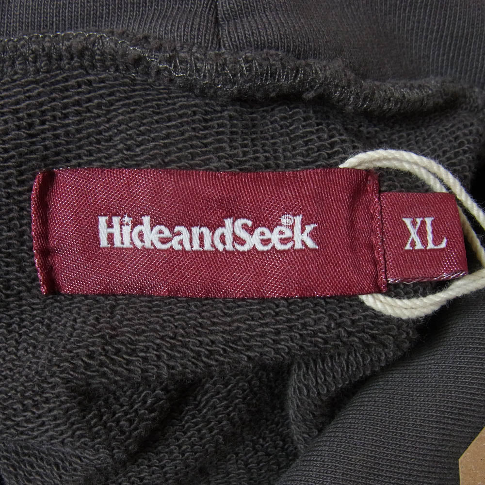 HideandSeek ハイドアンドシーク H30th-010226 × Toru Nishiura The H&S Hooded Sweat Shirt プルオーバー パーカー チャコール系 XL【中古】