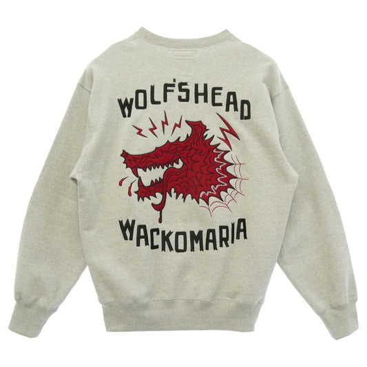 WACKO MARIA ワコマリア WOLF'S HEAD ウルフズヘッド 24aw WOLF'S HEAD HEAVY WEIGHT SWEAT SHIRT ウルフズヘッド ヘビーウェイト スウェット グレー系 L【中古】
