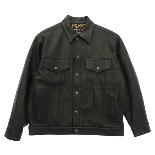 WACKO MARIA ワコマリア 25aw 25FWE-WMO-BL02 LEATHER TRUCKER JACKET レザー トラッカー ジャケット ブラック系 L【美品】【中古】