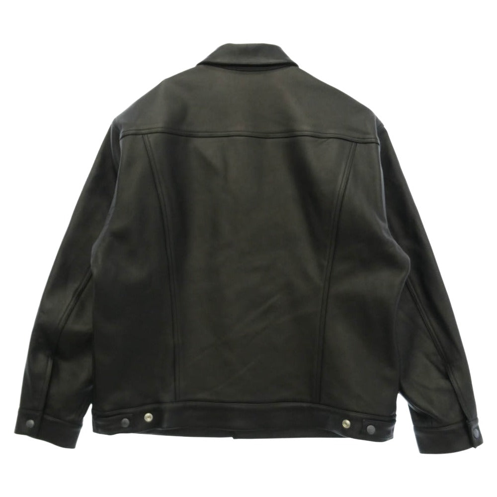 WACKO MARIA ワコマリア 25aw 25FWE-WMO-BL02 LEATHER TRUCKER JACKET レザー トラッカー ジャケット ブラック系 L【美品】【中古】