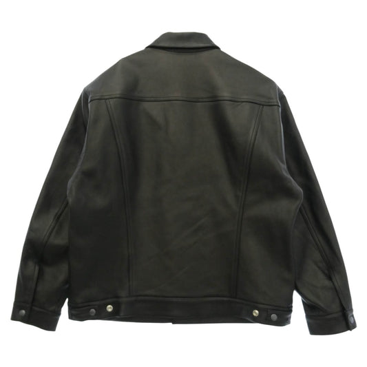 WACKO MARIA ワコマリア 25aw 25FWE-WMO-BL02 LEATHER TRUCKER JACKET レザー トラッカー ジャケット ブラック系 L【美品】【中古】