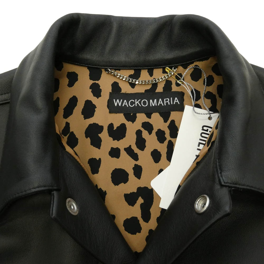 WACKO MARIA ワコマリア 25aw 25FWE-WMO-BL02 LEATHER TRUCKER JACKET レザー トラッカー ジャケット ブラック系 L【美品】【中古】