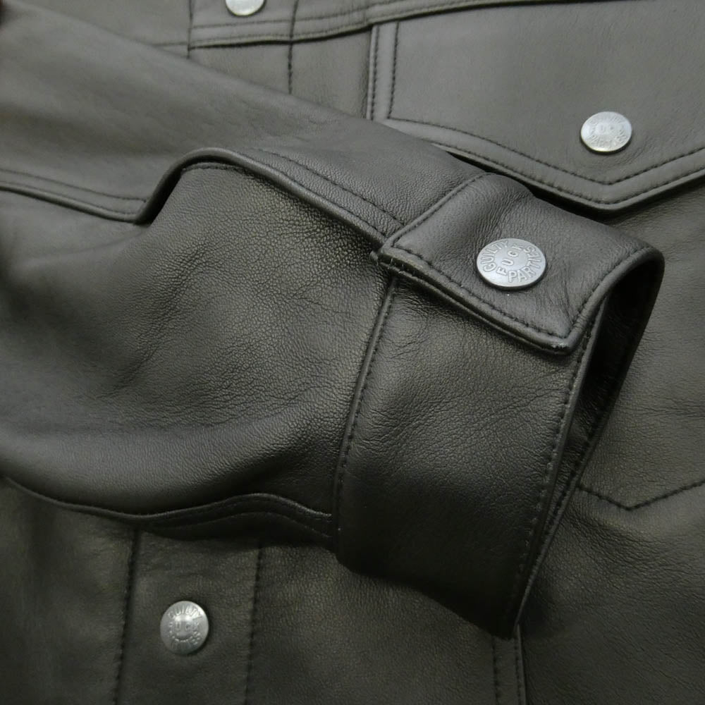 WACKO MARIA ワコマリア 25aw 25FWE-WMO-BL02 LEATHER TRUCKER JACKET レザー トラッカー ジャケット ブラック系 L【美品】【中古】
