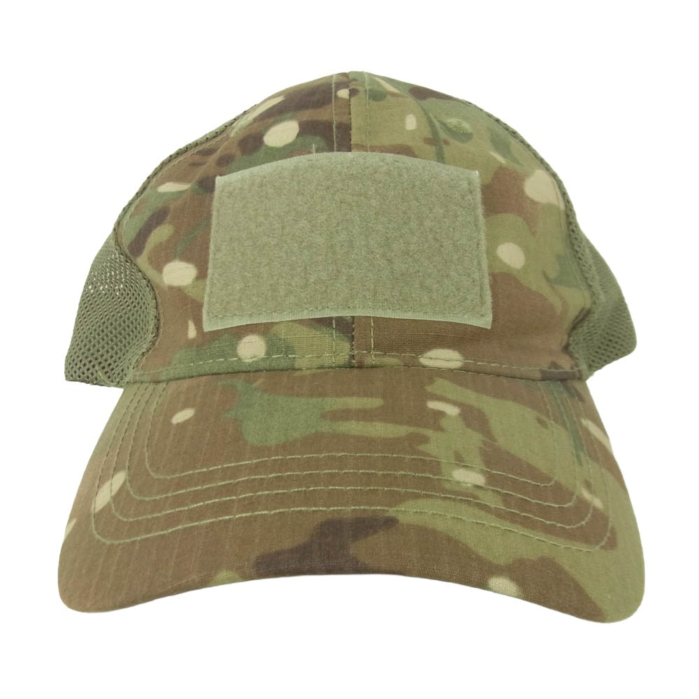 ミリタリー マルチカム タクティカル メッシュ キャップ 帽子 グリーン系 カーキ系【美品】【中古】