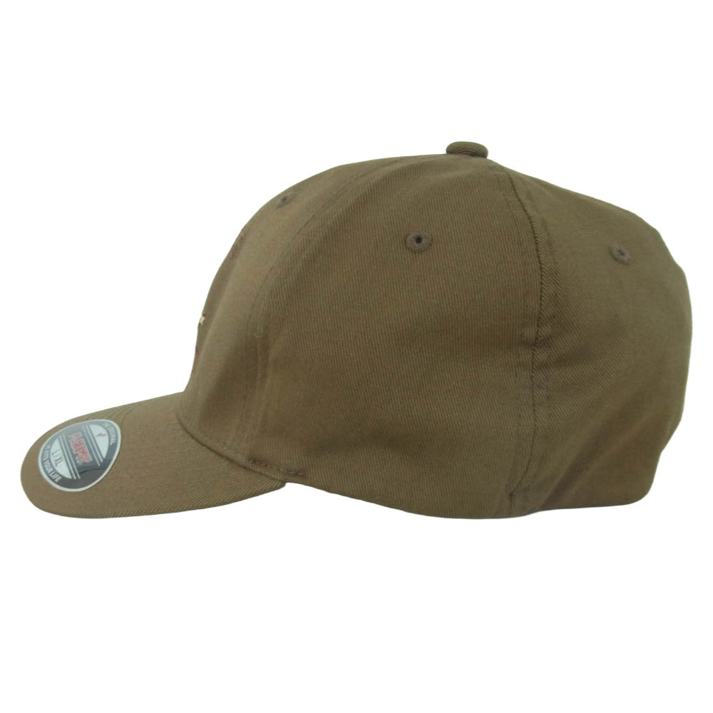 アメリカ海軍 VFA-213 BLACK LIONS CAP 第213戦闘攻撃飛行隊 6パネル キャップ 帽子 FLEX FIT カーキ系 ブラウン系 L - XL【美品】【中古】