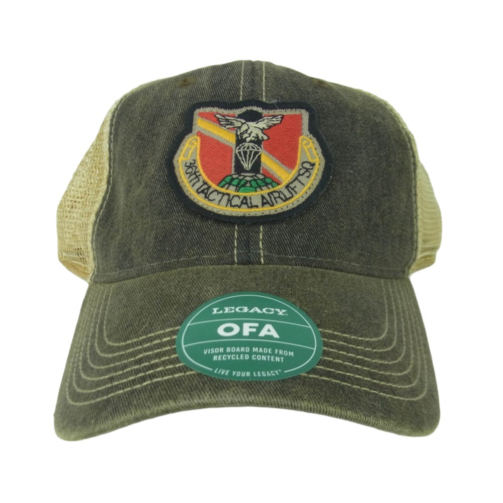 ミリタリー 36TH TACTICAL AIRLIFT SQ 第36戦術空輸飛行隊 CAP メッシュ キャップ 帽子 LEGACY インディゴブルー系 ベージュ系【極上美品】【中古】