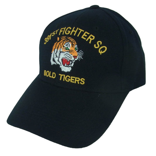ミリタリー 391st Fighter Squadron CAP アメリカ空軍 第366戦闘航空団 第391戦闘飛行隊 キャップ 帽子 ブラック系 ONE SIZE【美品】【中古】