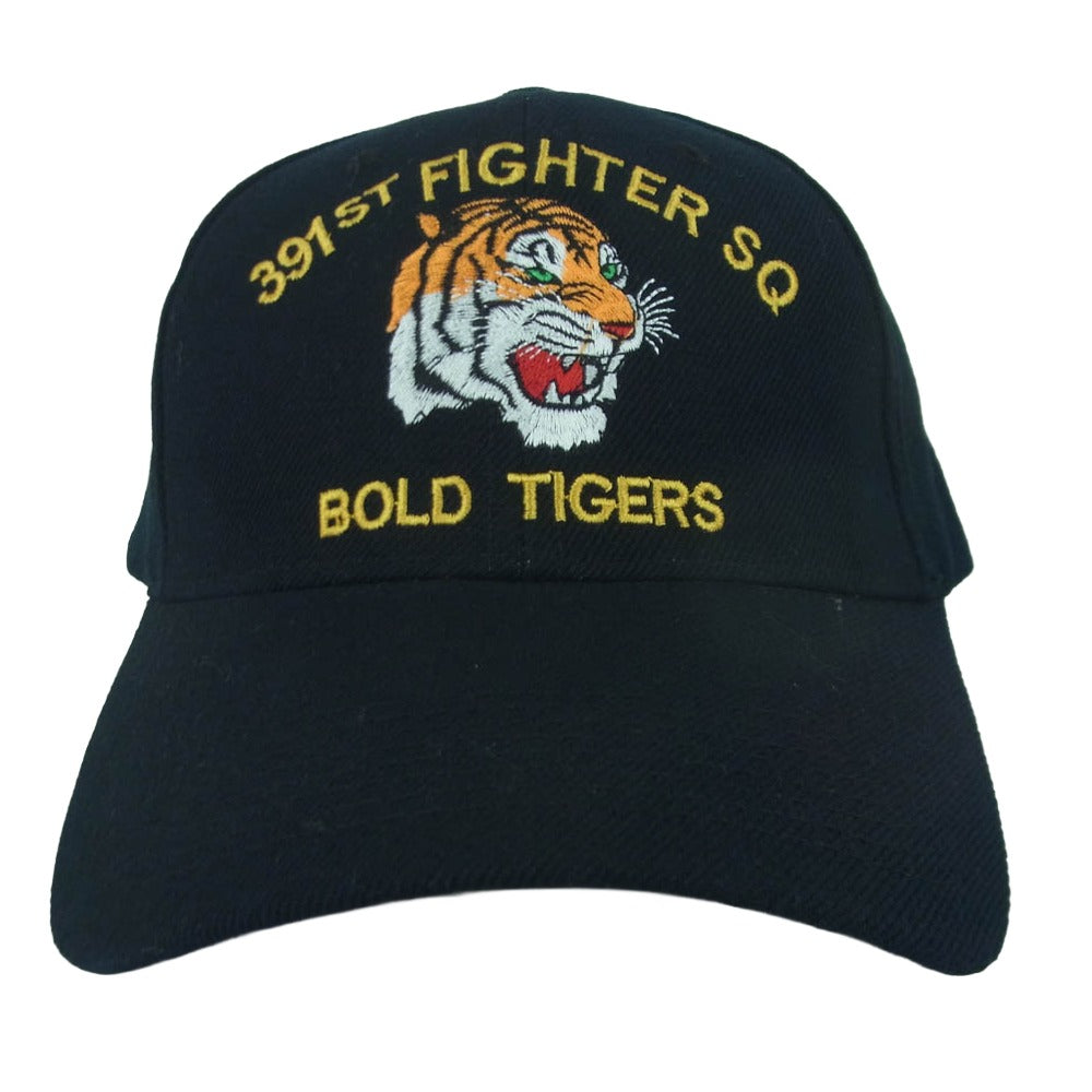 ミリタリー 391st Fighter Squadron CAP アメリカ空軍 第366戦闘航空団 第391戦闘飛行隊 キャップ 帽子 ブラック系 ONE SIZE【美品】【中古】