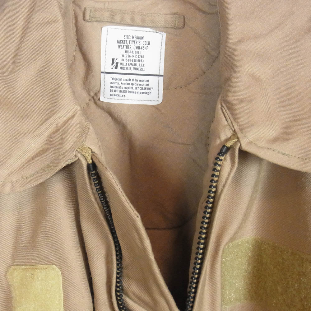 米軍実物 VAL256-14-C-6248 CWU45/P NOVOLOID VALLEY APPAREL ノボロイド ミリタリー ジャケット バレイアパレル ベージュ系 M【中古】