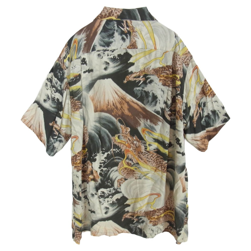 SUN SURF サンサーフ SS32162 龍柄 アロハシャツ 半袖 シャツ グレー系 M【中古】