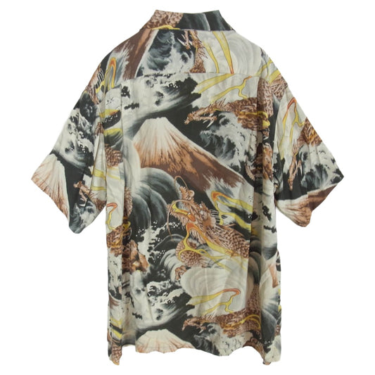 SUN SURF サンサーフ SS32162 龍柄 アロハシャツ 半袖 シャツ グレー系 M【中古】
