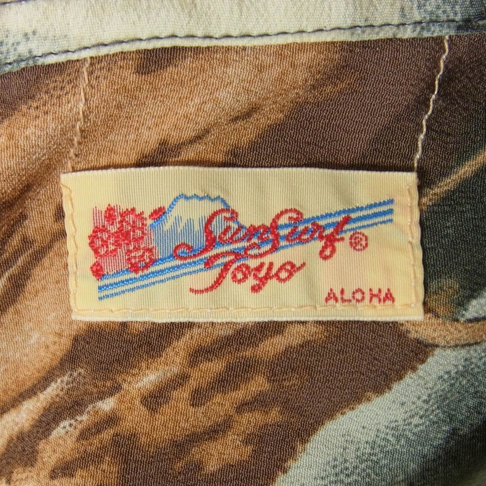 SUN SURF サンサーフ SS32162 龍柄 アロハシャツ 半袖 シャツ グレー系 M【中古】