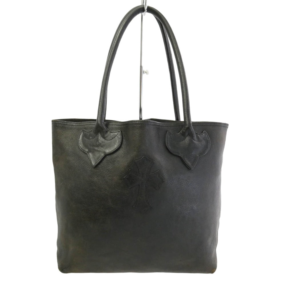 CHROME HEARTS クロムハーツ（原本無） OLD FS TOTE FSトート オールド クロスパッチ レザー トートバッグ ブラック系【中古】