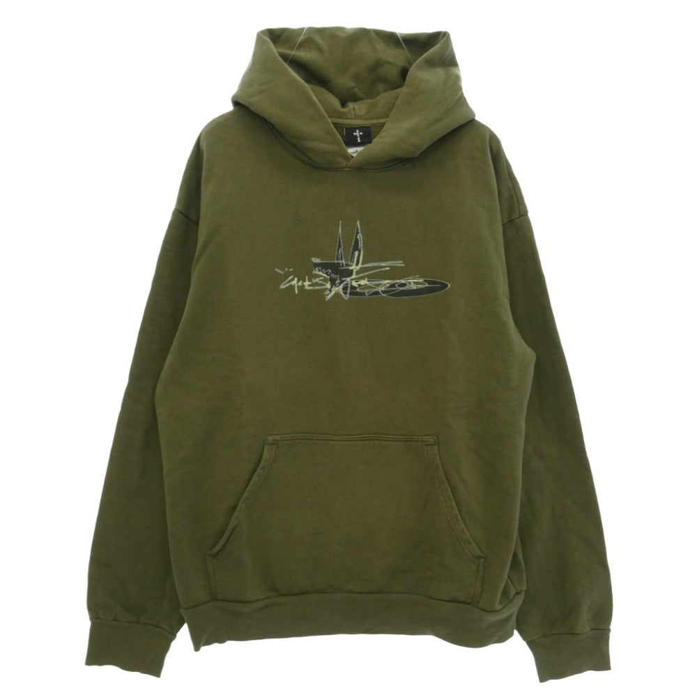 Travis Scott CACTUS JACK カクタスジャック SCRIBBLE HOODIE フーディー パーカー カーキ系 XL【中古】