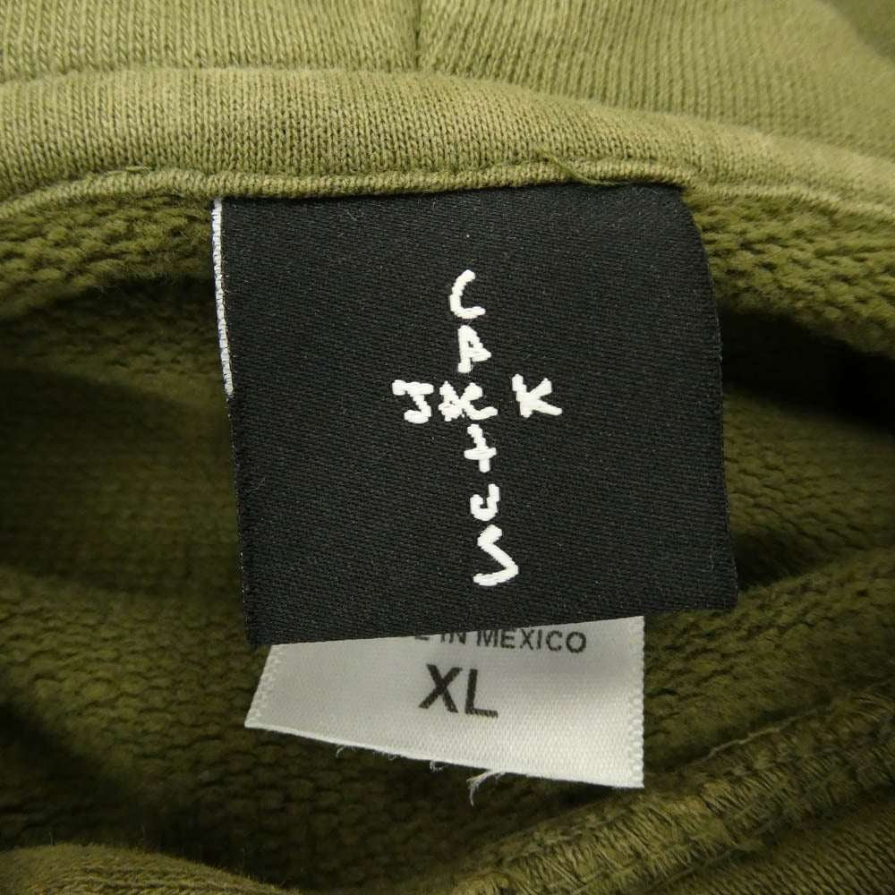 Travis Scott CACTUS JACK カクタスジャック SCRIBBLE HOODIE フーディー パーカー カーキ系 XL【中古】