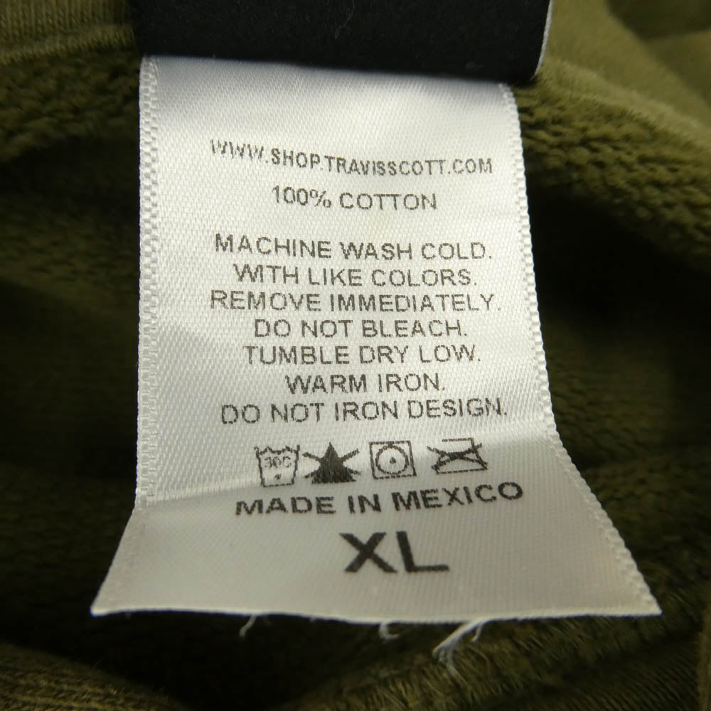 Travis Scott CACTUS JACK カクタスジャック SCRIBBLE HOODIE フーディー パーカー カーキ系 XL【中古】