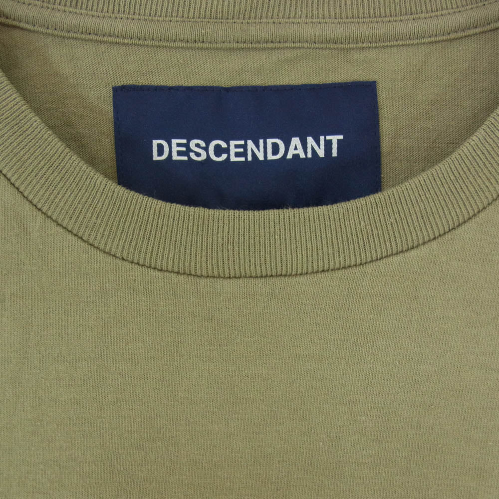 DESCENDANT ディセンダント KID BEARING SS キッド ベアリング プリント 半袖 Tシャツ カーキ系 2【中古】