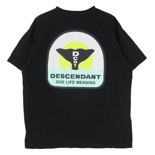 DESCENDANT ディセンダント 25SS FLUKE UP SS フルークアップ プリント 半袖 Tシャツ ブラック系 2【中古】