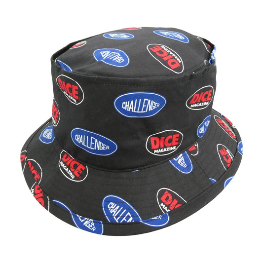 CHALLENGER チャレンジャー x DicE Magazine ダイスマガジン DICE HAT ダイス バケットハット 帽子 ブラック系 L【美品】【中古】