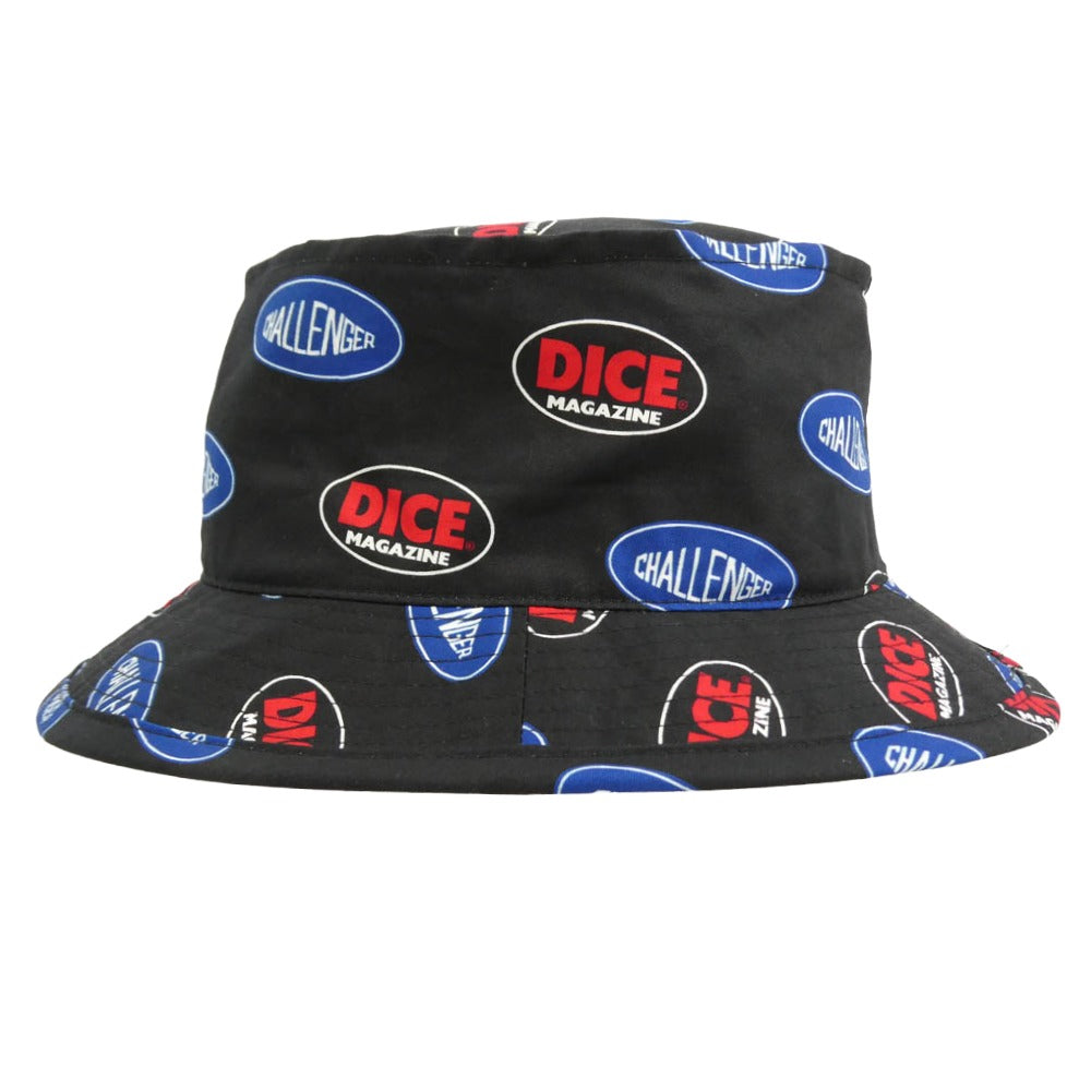 CHALLENGER チャレンジャー x DicE Magazine ダイスマガジン DICE HAT ダイス バケットハット 帽子 ブラック系 L【美品】【中古】