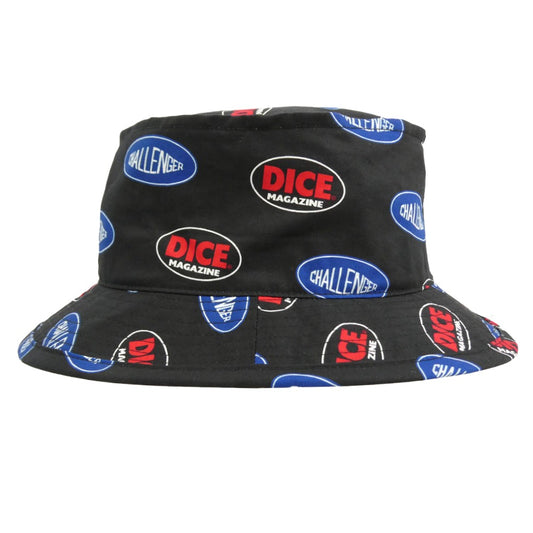 CHALLENGER チャレンジャー x DicE Magazine ダイスマガジン DICE HAT ダイス バケットハット 帽子 ブラック系 L【美品】【中古】