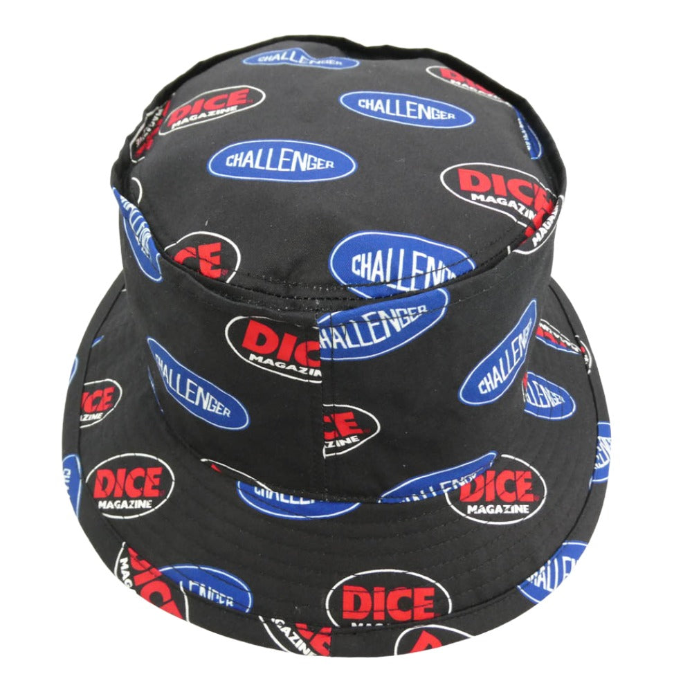 CHALLENGER チャレンジャー x DicE Magazine ダイスマガジン DICE HAT ダイス バケットハット 帽子 ブラック系 L【美品】【中古】