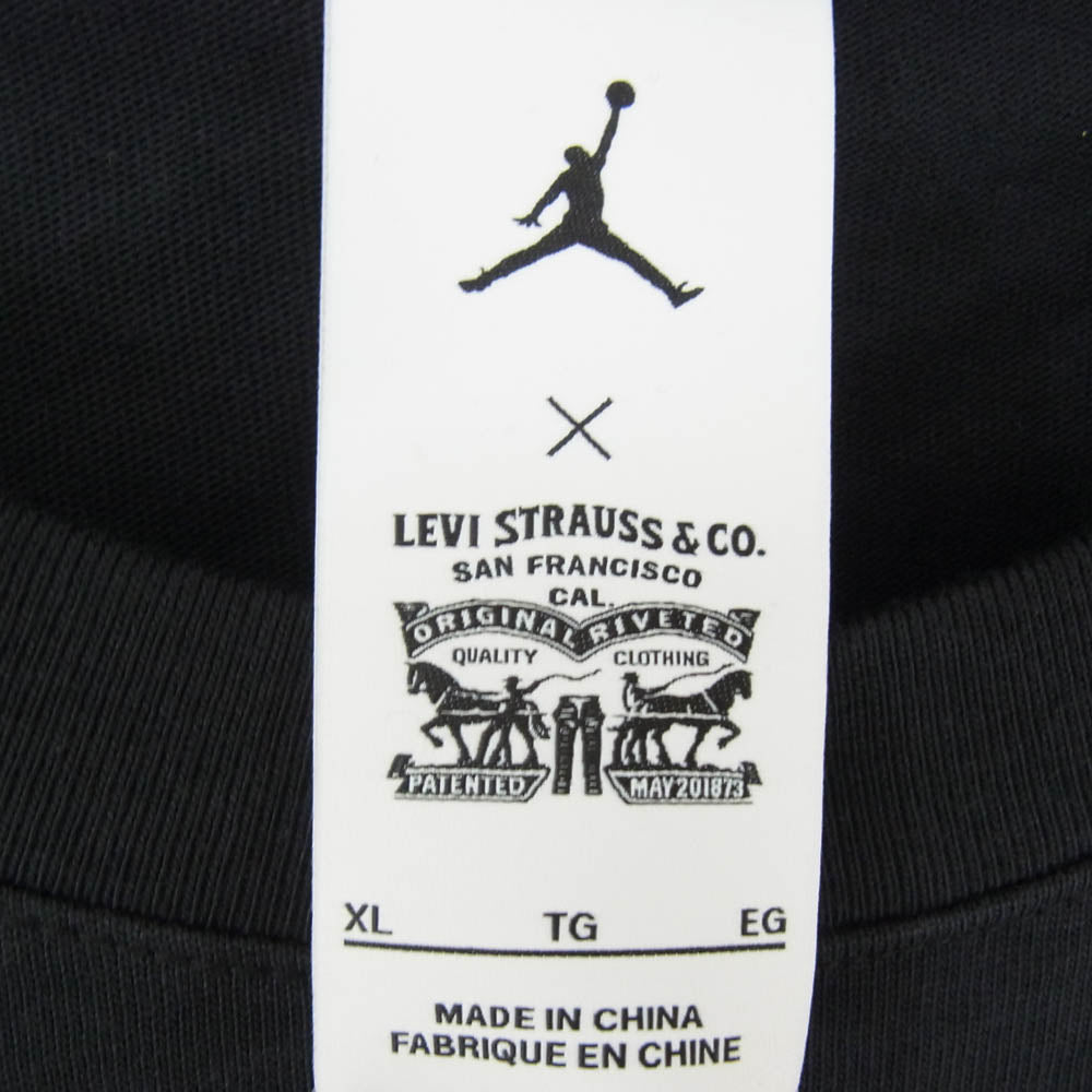 NIKE AIR JORDAN ナイキ ジョーダン Levi's リーバイス IM6728-010 JORDAN BRAND x Levis リーバイス S/S T-Shirt 半袖 Tシャツ ブラック系 XL【極上美品】【中古】