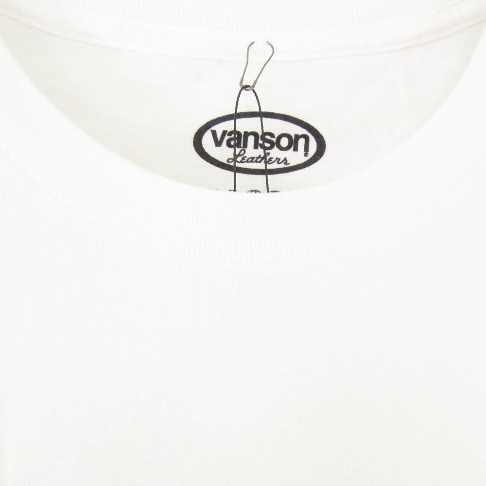VANSON バンソン MASSES マシス x MASSES マシス T-SHIRT S/S ロゴプリント 半袖 Tシャツ ホワイト系 XL【極上美品】【中古】