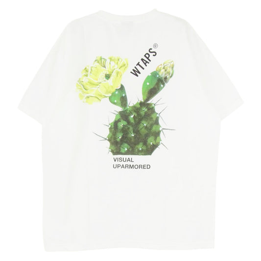 WTAPS ダブルタップス 24SS 241ATDT-STM02S CACTO SS COTTON カクト ショートスリーブ コットン サボテン バックプリント Tシャツ 半袖カットソー ホワイト系 X02【新古品】【未使用】【中古】
