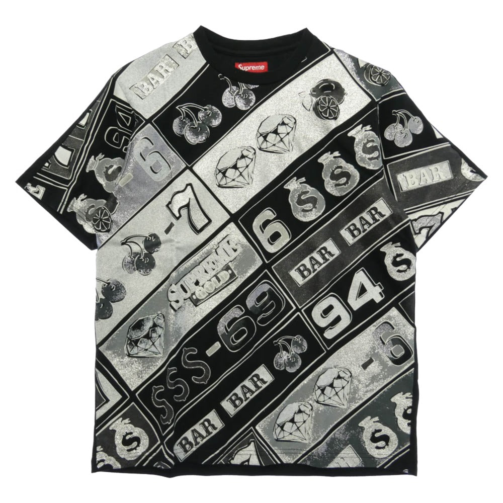 Supreme シュプリーム 26SS Slot Machine S/S Top スロット マシーン 総柄 クルーネック 半袖 Tシャツ カットソー ブラック系 シルバー系 L【新古品】【未使用】【中古】