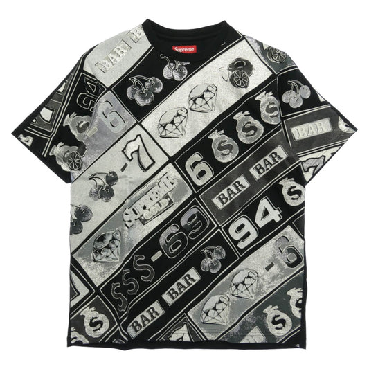 Supreme シュプリーム 26SS Slot Machine S/S Top スロット マシーン 総柄 クルーネック 半袖 Tシャツ カットソー ブラック系 シルバー系 L【新古品】【未使用】【中古】