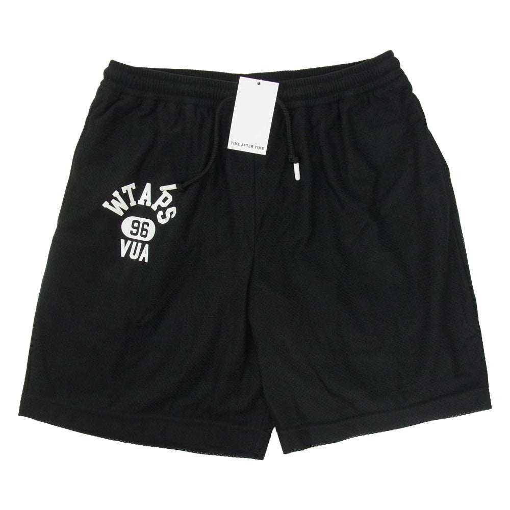 WTAPS ダブルタップス 24SS 241ATDT-CSM37 WUS 02 SHORTS POLY ERA ショーツ ポリ エラ ロゴ プリント ショートパンツ ブラック系 X03【新古品】【未使用】【中古】