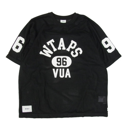 WTAPS ダブルタップス 24SS 241ATDT-CSM36 QB SS POLY ERA ショートスリーブ ポリエステル エラ メッシュ ゲーム Tシャツ 半袖 カットソー ブラック系 X03【新古品】【未使用】【中古】