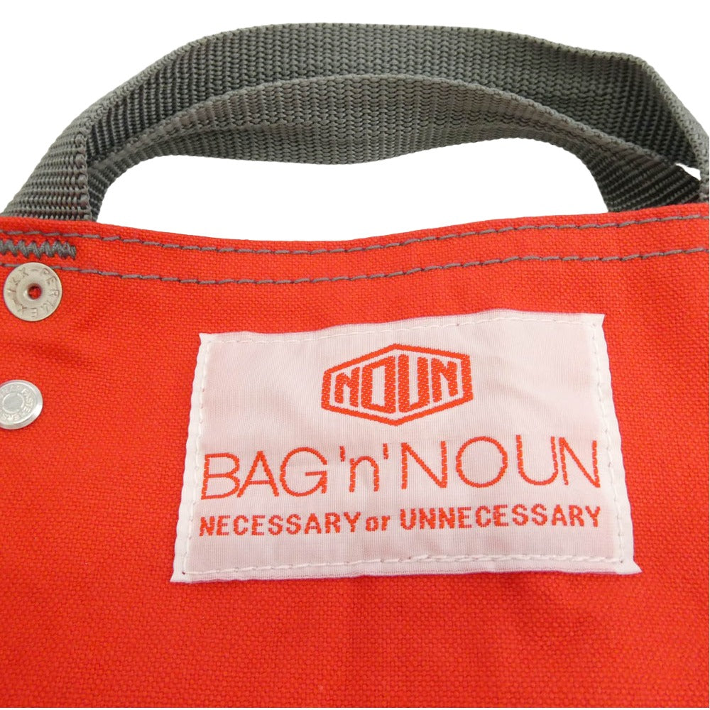 ネセサリー オア アンネセサリー BAG 'n' NOUN バッグンナウン コットンキャンバス 2WAY ワンショルダー トートバッグ レッド系【中古】