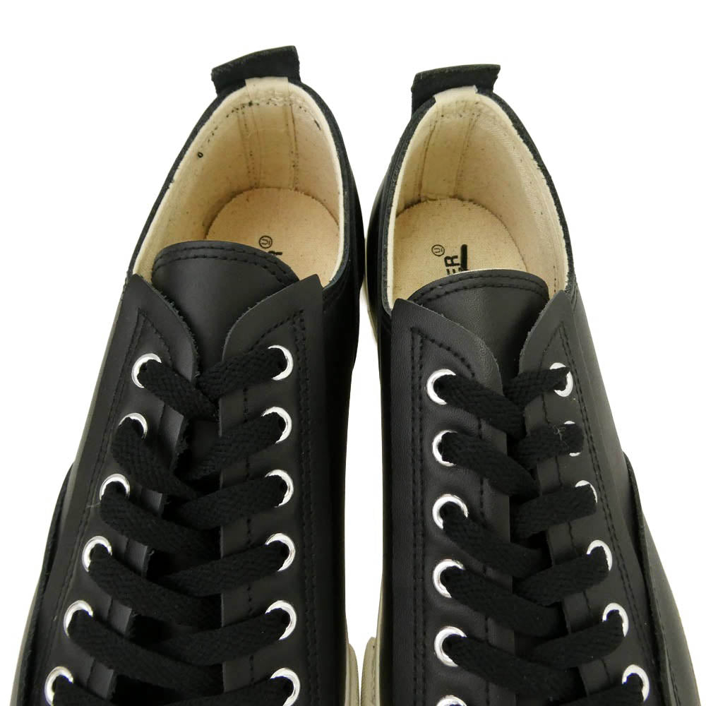 UNDERCOVER アンダーカバー UC2D9F02 TOE LOGO LEATHER SNEAKER トゥーロゴ レザー ローカット スニーカー シューズ ブラック系 オフホワイト系 L【中古】