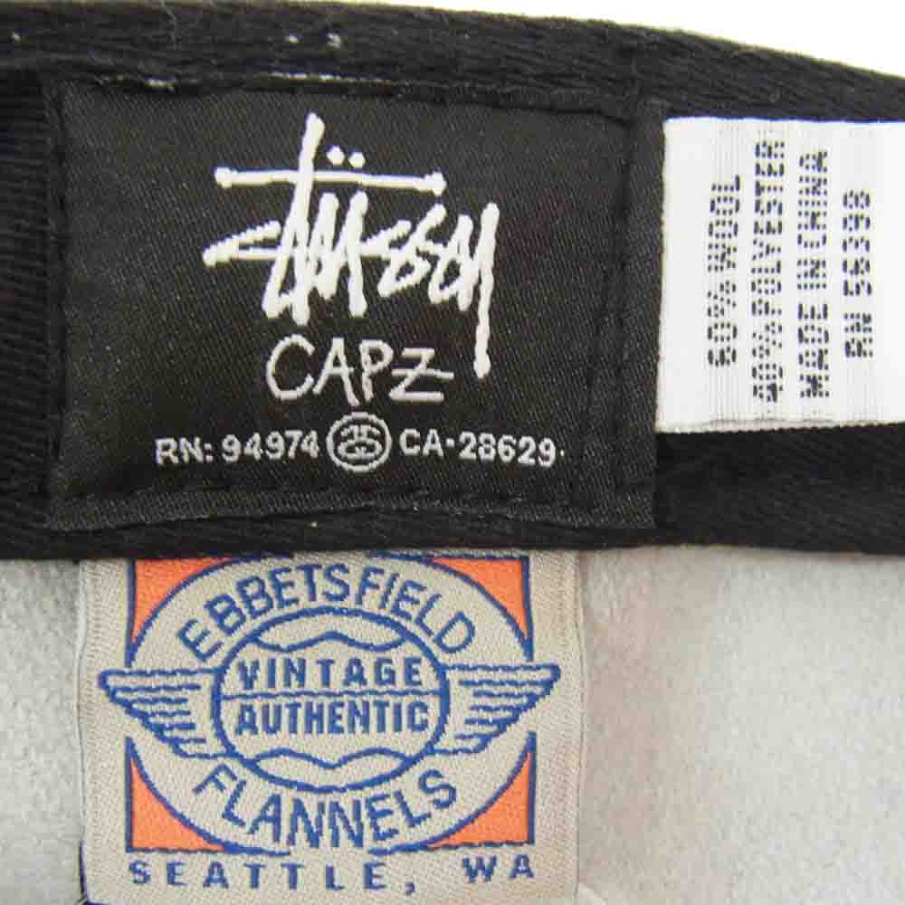 STUSSY ステューシー Sロゴワッペン ウール フランネル キャップ 帽子 グレー系【中古】