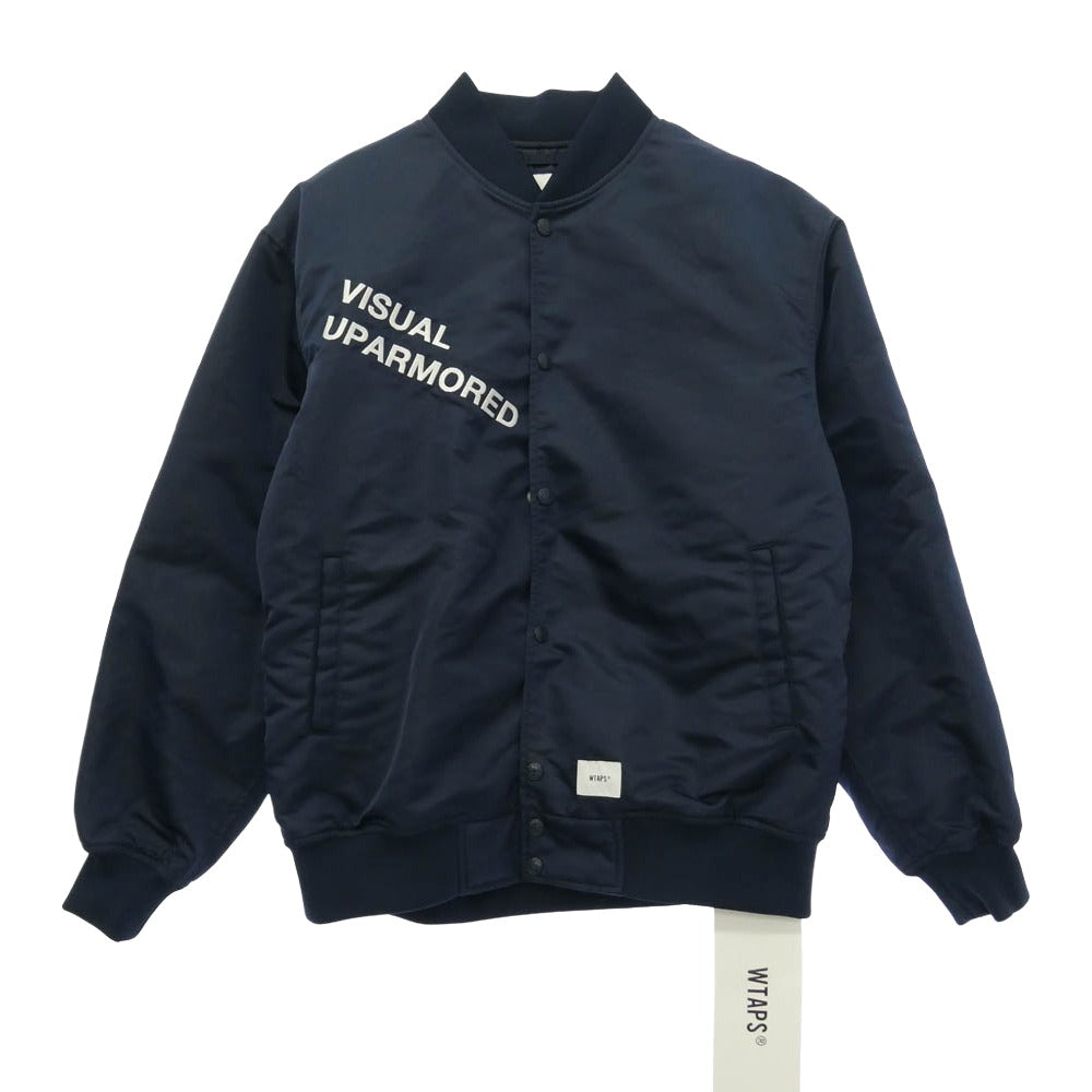 WTAPS ダブルタップス 26SS 261TQDT-JKM01 TEAM JACKET NYLON. TWILL ナイロン高密度ツイル生地 チーム ジャケット ネイビー系 x03【極上美品】【中古】